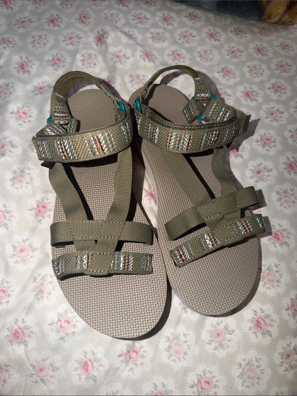 Teva Olive Green Strappy Outdoor Sandals